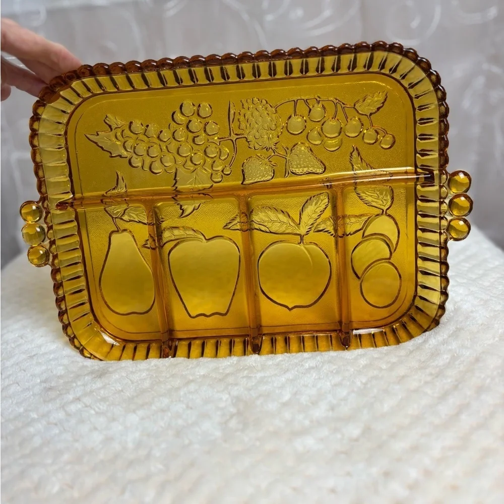 Vintage Indiana Glass 5 Part Relish Tray